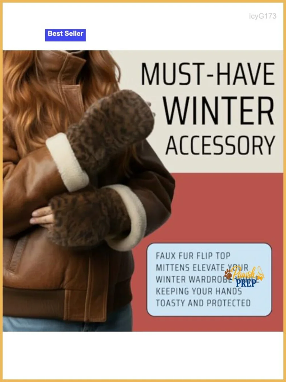 Faux Fur Convertible Flip Mittens - Warm Fingerless Gloves